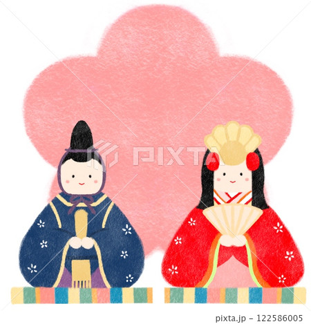 ひな祭りの雛人形のイラスト 和風 ひな祭りの雛人形のイラスト 和風 122586005