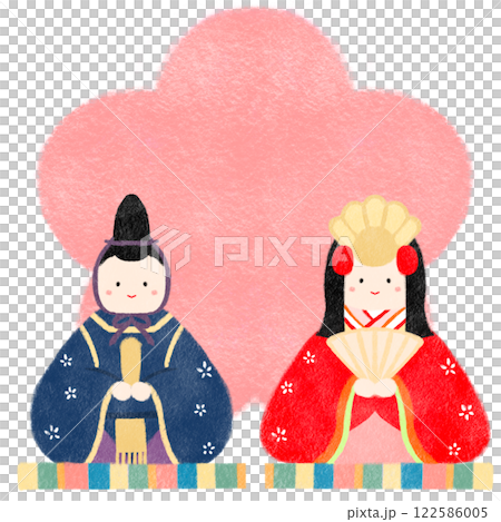 ひな祭りの雛人形のイラスト 和風 ひな祭りの雛人形のイラスト 和風 122586005