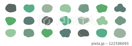 シェイプ 抽象的な形 緑 セット 丸 シェイプ 抽象的な形 緑 セット 丸 122586093
