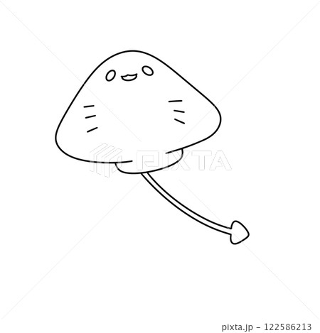 A cartoonish drawing of a stingray with a smile on its face A cartoonish drawing of a stingray with a smile on its face 122586213