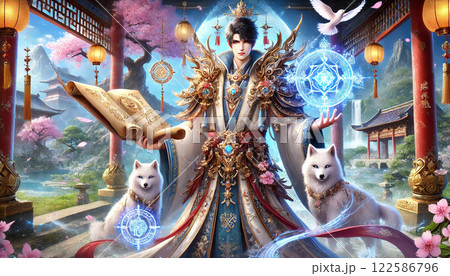 和風ファンタジー　武将と狐 122586796