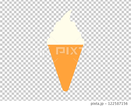 Illustration of vanilla soft serve ice cream in a cone icon 122587156