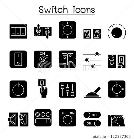 Switch icon set in glyph style Switch icon set in glyph style 122587369