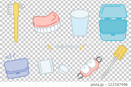 護理用口腔護理產品插圖集 護理用口腔護理產品插圖集 122587496