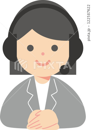 ヘッドセットを付けたスーツの女性 122587622