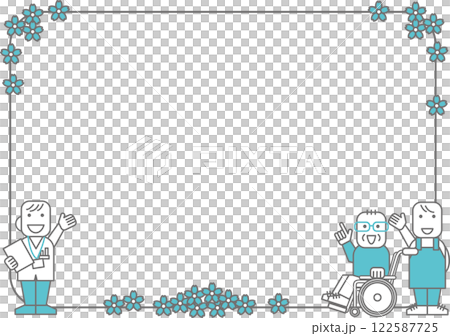 Background material <Frame of person requiring care, nurse, and caregiver, Pay attention here, Horizontal position> Background material <Frame of person requiring care, nurse, and caregiver, Pay attention here, Horizontal position> 122587725