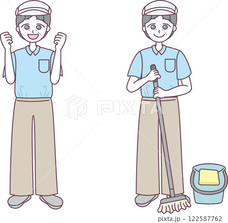 やる気のあるシニア女性清掃員 122587762