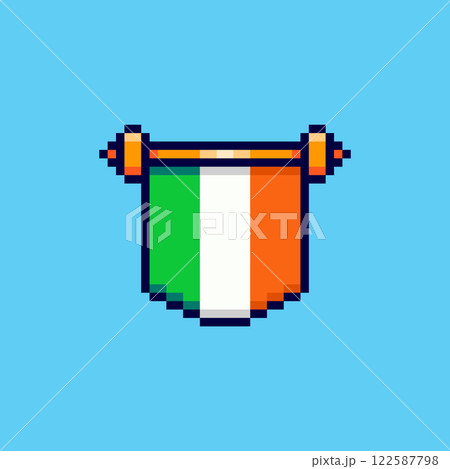 Pixel art Ireland Flag game asset design 122587798