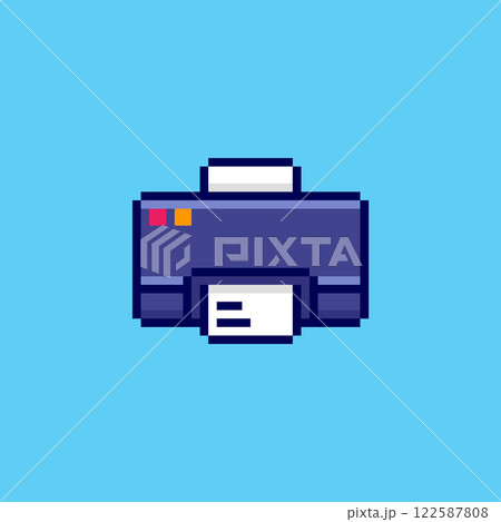 Pixel art Printer Icon game asset design 122587808
