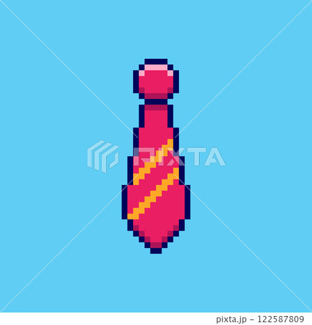 Pixel art Striped Tie game asset design 122587809