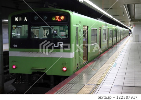 ［JR-Q］JR難波駅に停車中の大和路線201系電車（各停：王寺行） 122587917