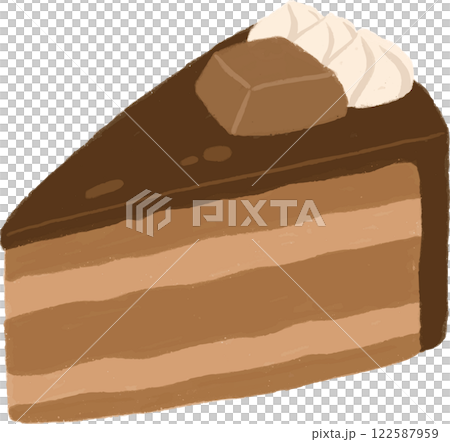 巧克力蛋糕的手繪插圖 122587959