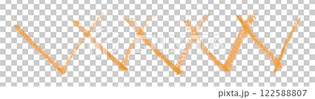 Orange pencil strokes isolated on transparent background 122588807