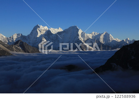 High mountains in the Himalayas, view from Gokyo Ri, Nepal. High mountains in the Himalayas, view from Gokyo Ri, Nepal. 122588936