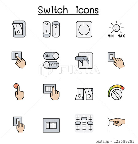 Switch icon set in color line style 122589283