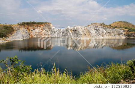 Blue Lagoon, Emerald Pool, emerald green water at Phu Pha Man District. of Khon Kaen Province. 122589929