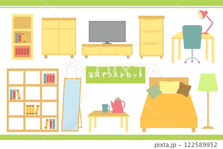 家具イラストセット01 122589952