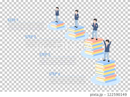 Infographic of male students stepping up Infographic of male students stepping up 122590149
