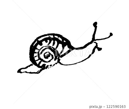 かたつむりの線画イラスト 122590163