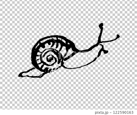 かたつむりの線画イラスト 122590163