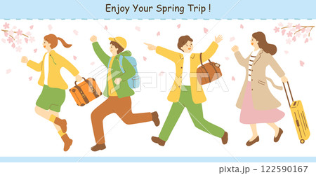 春旅を楽しむ人達 122590167