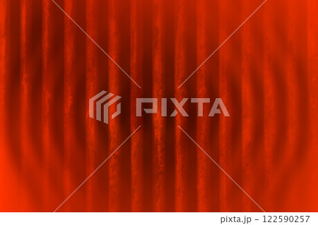 真っ赤に焼ける無骨な鉄のグリルロストル風鉄格子ストライプ柄（レタッチ＆色彩加工素材） 122590257