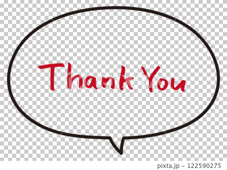 A simple handwritten speech bubble with a message Thank you A simple handwritten speech bubble with a message Thank you 122590275