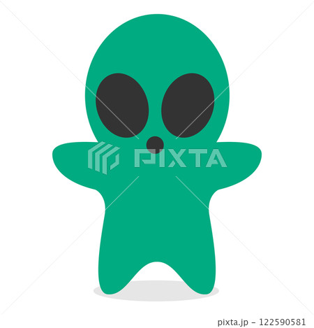 かわいい宇宙人のキャラクターイラスト 122590581