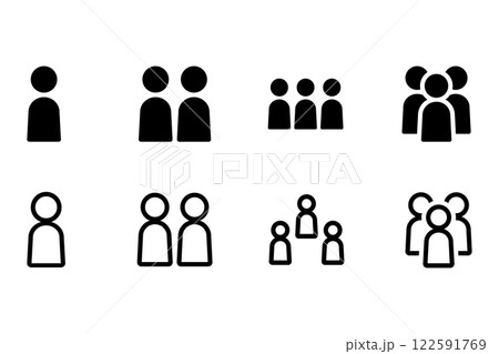 人物のアイコンイラストセット 122591769