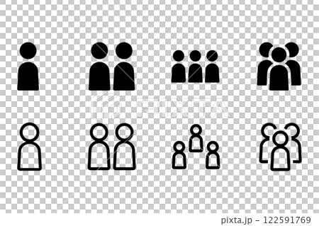 人物のアイコンイラストセット 122591769