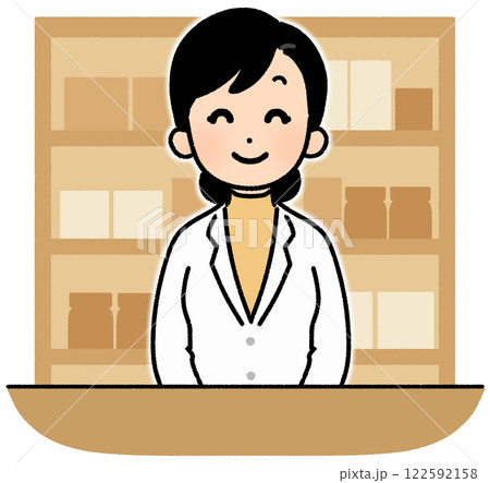 笑顔の薬剤師_女性 122592158