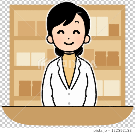 笑顔の薬剤師_女性 122592158