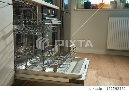 Open Empty Dishwasher in Modern Kitchen 122592382