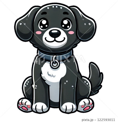 お座りした犬 122593011