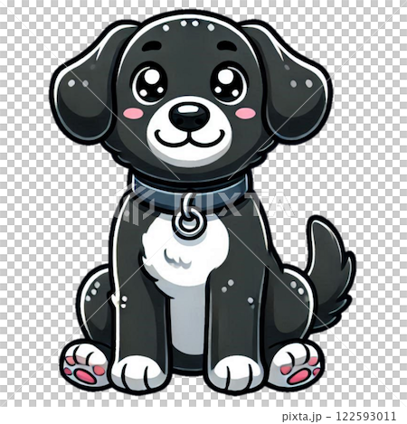 お座りした犬 122593011