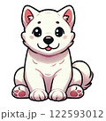お座りした犬 122593012