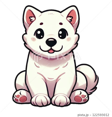 お座りした犬 122593012