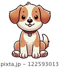 お座りした犬 122593013