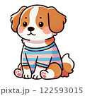 お座りした犬 122593015