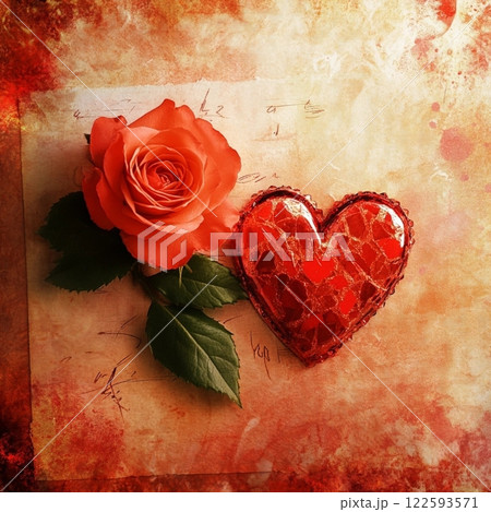 Vintage antiques postcard,with a red heart and rabbits for a couple in love, a gift for a girl's birthday card, wedding card, atmosphere of love devotion happiness romance nostalgia Vintage antiques postcard,with a red heart and rabbits for a couple in love, a gift for a girl's birthday card, wedding card, atmosphere of love devotion happiness romance nostalgia 122593571