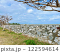【沖縄県】具志川ビーチの石垣と空 122594614