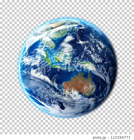 宇宙からみた美しい地球（背景透過/キリヌキ） 122594771