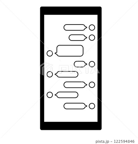 SMSやチャットが表示されているスマホ 122594846