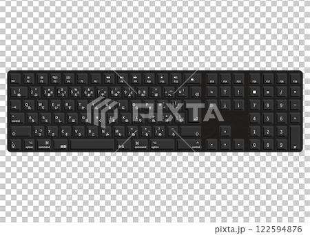 Illustration of a black JIS-layout Japanese keyboard (top view, PNG format) Illustration of a black JIS-layout Japanese keyboard (top view, PNG format) 122594876