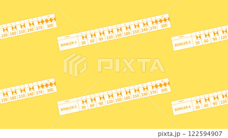 ボウリングスコア・パーフェクト300背景（シンプル・イエロー） 122594907