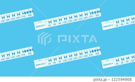 ボウリングスコア・パーフェクト300背景（シンプル・スカイブルー） 122594908