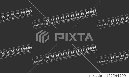 ボウリングスコア・パーフェクト300背景（シンプル・ブラック） 122594909