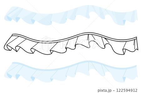 豪華なフリルの装飾ベクターイラスト素材 122594912