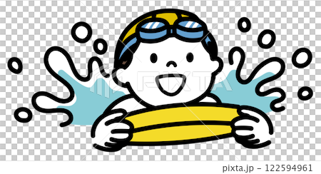 泳ぐ子どものベクターイラスト 122594961