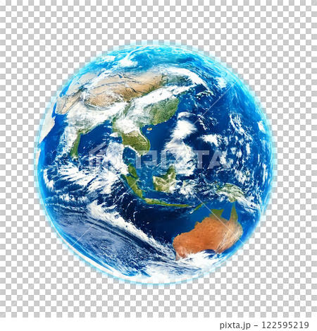 宇宙からみた美しい地球（背景透過/キリヌキ） 122595219